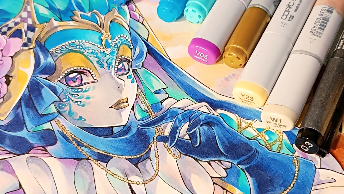 Maschera veneziana con i Copic