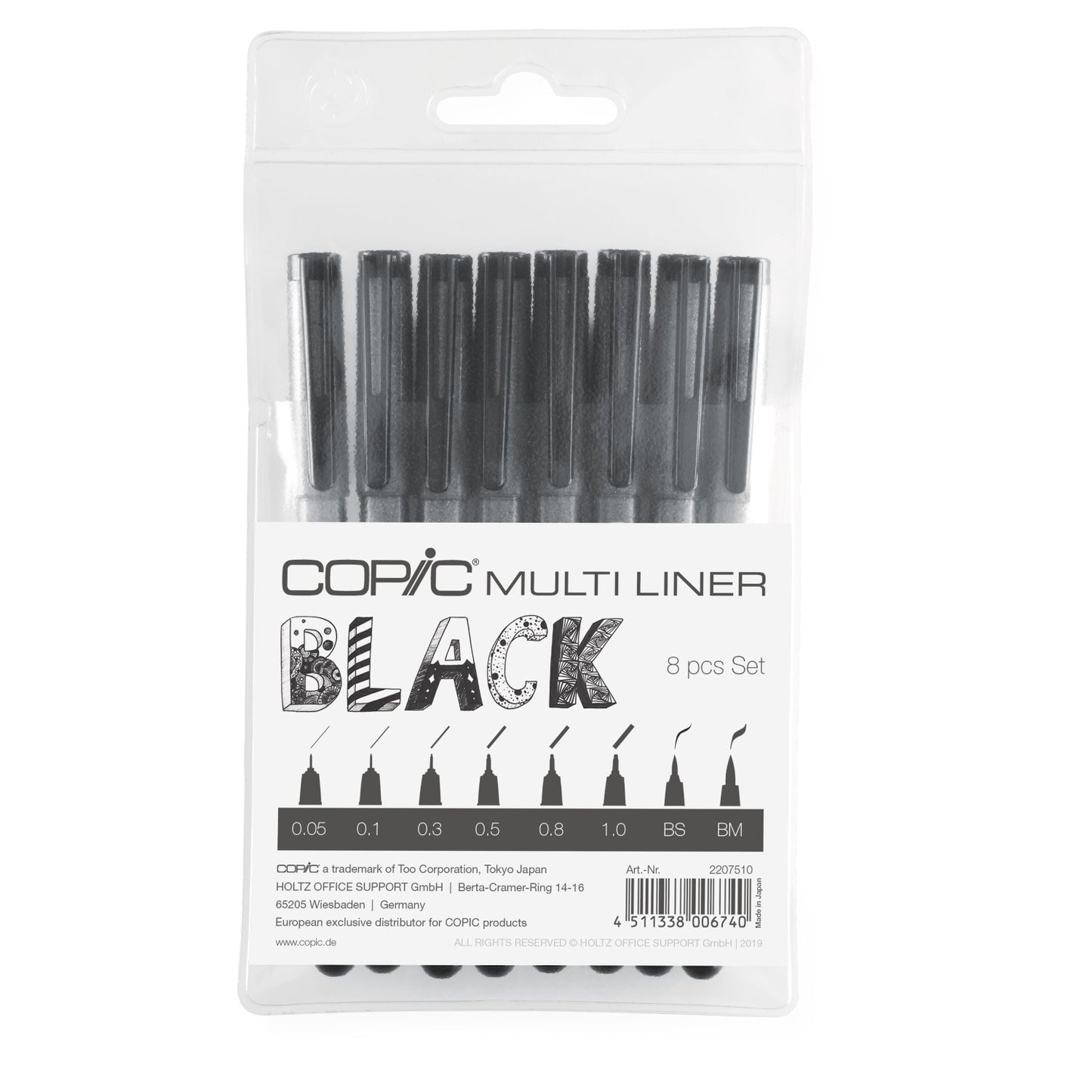 Copic Multiliner 8 Set Nero